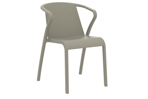 Fauteuil de jardin en polypropylène, FADO, taupe