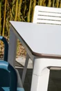 Table de jardin aluminium, DCB GARDEN Meet, 200 x 90 cm, blanc