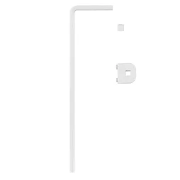 Adaptateur en acier blanc tringle de porte encastrée