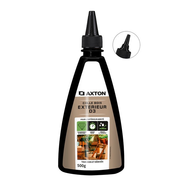 Colle d'assemblage vinyl bois ext humide d3 axton transparent bib 500g