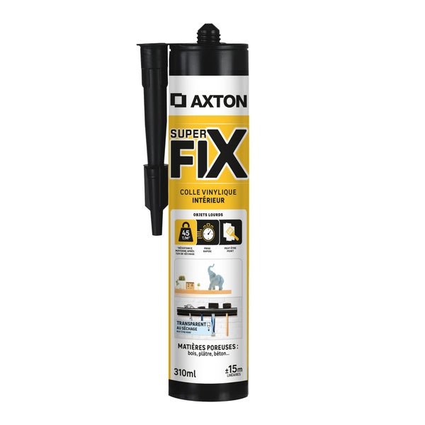 Colle fixation interieur acryliq axton superfix transparent cart 310ml