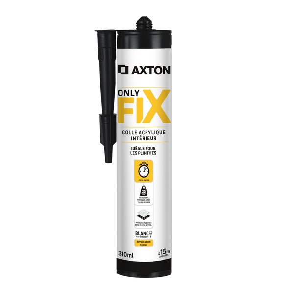 Colle fixation interieur acrylique axton easyfix blanc cartouche 310ml