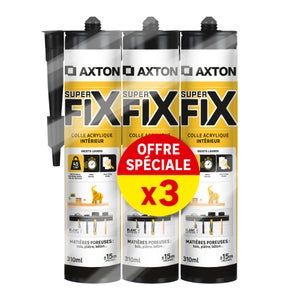 Colle fixation interieur acrylique axton superfix blanc cart 310ml x3