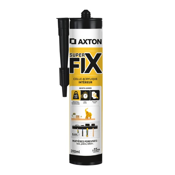 Colle fixation interieur acrylique axton superfix blanc cart 310ml