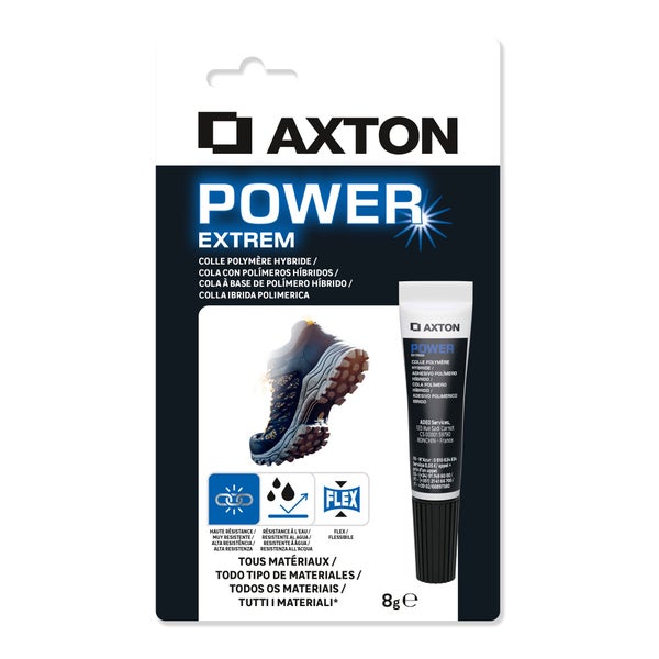 Colle d'assemblage polymere universelle axton power extrem tr tube 8g