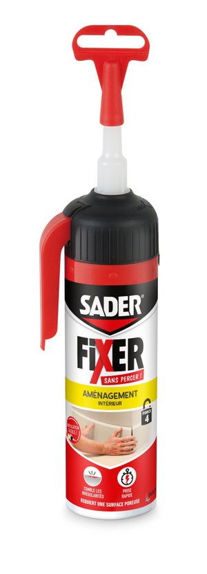 Colle de fixation SADER Fixer sans percer intérieur gâchette, 130G blanc