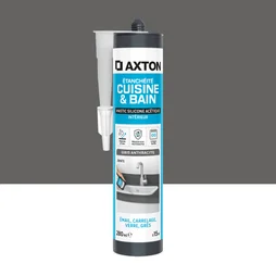 Mastic silicone cuisine/bain gris AXTON cartouche 280 ml