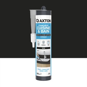 Mastic silicone cuisine/bain noir AXTON cartouche 280 ml