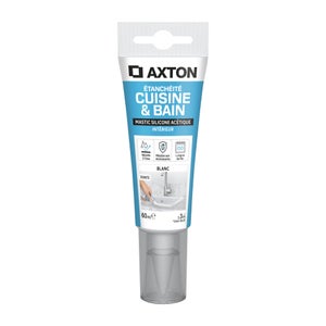 Mastic silicone cuisine/bain blanc AXTON tube 60 ml