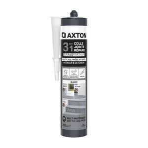 Mastic 3en1 multi usages polymère hybride AXTON blanc cartouche 280ml