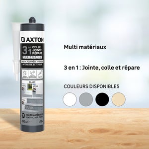 Mastic 3en1 multi usages polymère hybride AXTON blanc cartouche 280ml