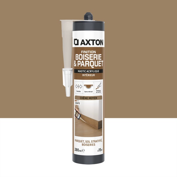 Mastic boiserie/parquet acrylique AXTON chene moyen cartouche 280ml