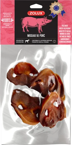 Friandise chien museau de porc 200g
