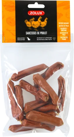 Friandise chien saucisses poulet 100g