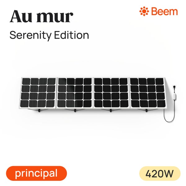 Panneau solaire Beem Serenity, kit de démarrage 420W, installation au mur