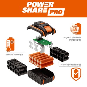 Batterie WORX, 20 V, 4 Ah Wa3644 lithium-ion