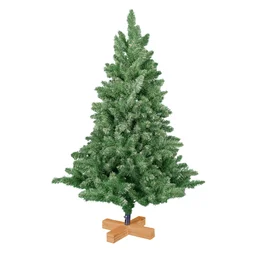 Sapin artificiel interieur vert 120cm 458 brins pvc socle bois mdf 35x35x5cm