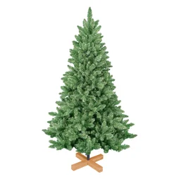 Sapin artificiel interieur vert 180cm 904 brins pvc socle bois mdf 46x46x5cm