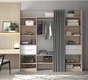 Kit dressing duo effet chêne avec rideau H.220 x l.163 à 220 x P.48 cm