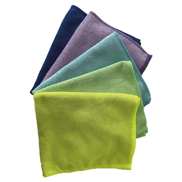 Lot de 5 chiffon microfibre recyclé multisurface, LISERÉ VERT