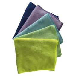 Lot de 5 chiffon microfibre recyclé multisurface, LISERÉ VERT