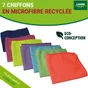 Lot de 7 chiffon microfibre recyclé multisurface, LISERÉ VERT