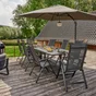 Table de jardin en aluminium rectangulaire 10 personnes Lyra II, gris anthracite, NATERIAL