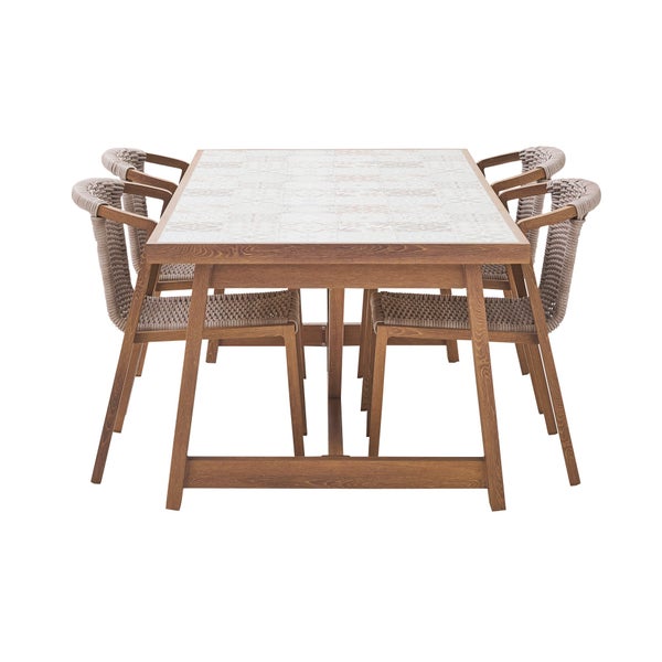 Table 6 personnes en aluminium effet bois et céramique Gaia NATERIAL