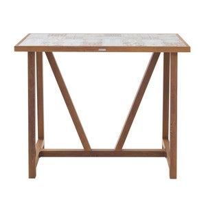 Table haute NATERIAL Gaia 4 places en aluminium effet bois et céramique