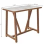 Table haute NATERIAL Gaia 4 places en aluminium effet bois et céramique