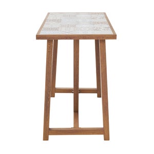 Table haute NATERIAL Gaia 4 places en aluminium effet bois et céramique
