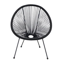 Fauteuil de jardin ACAPULCO en acier et résine gris anthracite