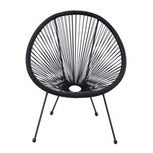 Fauteuil de jardin ACAPULCO en acier et résine gris anthracite