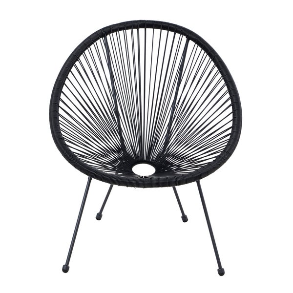 Fauteuil de jardin ACAPULCO en acier et résine gris anthracite