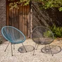 Fauteuil de jardin ACAPULCO en acier et résine gris anthracite
