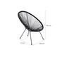 Fauteuil de jardin ACAPULCO en acier et résine gris anthracite