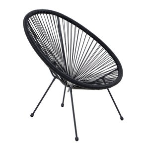 Fauteuil de jardin ACAPULCO en acier et résine gris anthracite