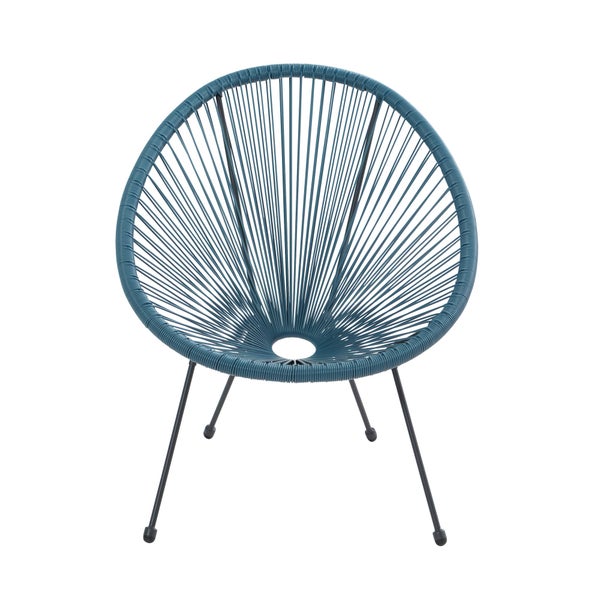 Fauteuil de jardin ACAPULCO en acier et résine bleu