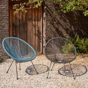Fauteuil de jardin ACAPULCO en acier et résine bleu