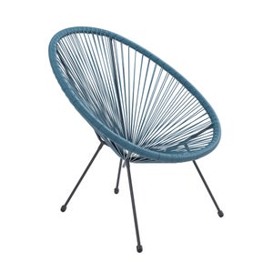 Fauteuil de jardin ACAPULCO en acier et résine bleu