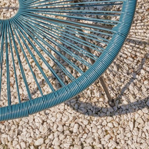Fauteuil de jardin ACAPULCO en acier et résine bleu
