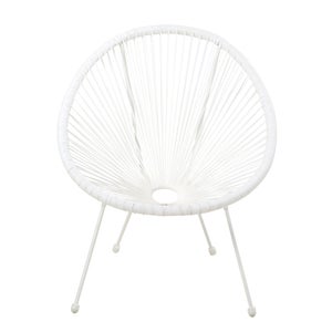Fauteuil de jardin ACAPULCO en acier et résine blanc