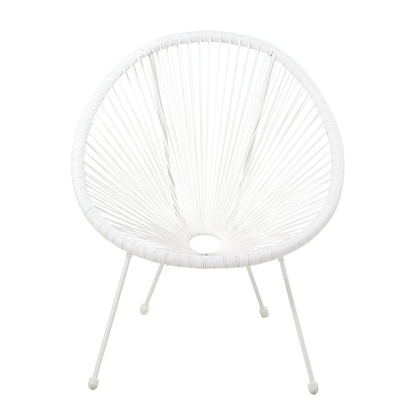 Fauteuil de jardin ACAPULCO en acier et résine blanc
