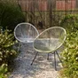 Fauteuil de jardin ACAPULCO en acier et résine blanc