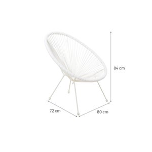 Fauteuil de jardin ACAPULCO en acier et résine blanc