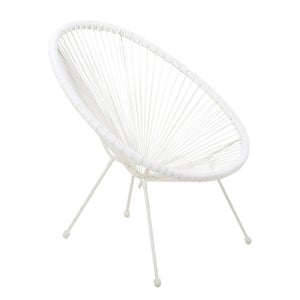 Fauteuil de jardin ACAPULCO en acier et résine blanc