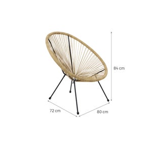 Fauteuil de jardin ACAPULCO en acier et résine effet naturel