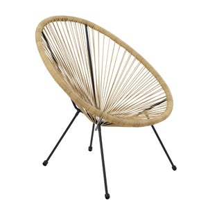 Fauteuil de jardin ACAPULCO en acier et résine effet naturel