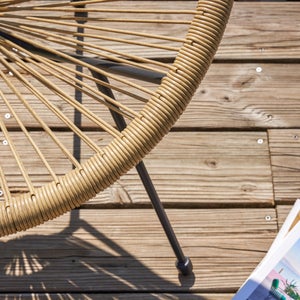 Fauteuil de jardin ACAPULCO en acier et résine effet naturel