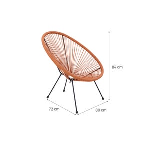 Fauteuil de jardin ACAPULCO en acier et résine terracotta